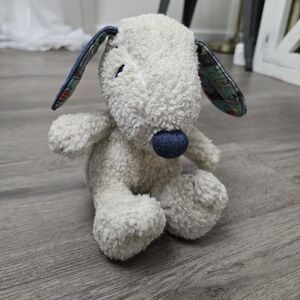 Hallmark Peanuts Snoopy Plush Blue Denim Ears Nose Comic Strips Inside Ears 2012